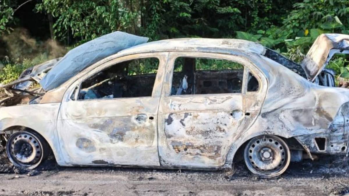 Motorista de aplicativo é colocado em porta-malas e tem carro incendiado em tentativa de latrocínio na BR-408