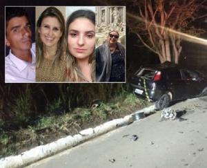 Dois carros batem de frente e quatro pessoas morrem na BR-265 Dois carros batem de frente e quatro pessoas morrem na BR-265